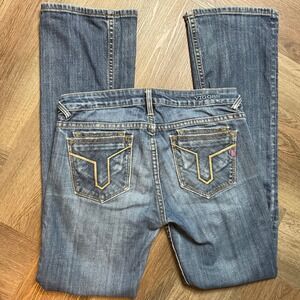 Vigoss‎ The Dublin Bootcut Jeans Womens 27 Light Wash Denim Boho Y2K Low Rise